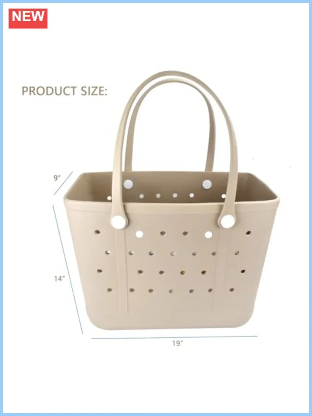 Large Rubber Beach Bag Waterproof Mini Tote for Gym Sports Pool